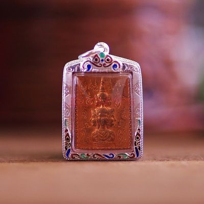 2530泽度金 泰国佛牌 邮票 第一期 阿赞坤潘 纯银防水外壳图片-