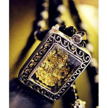 泰国佛牌挂链项链 真金黑玛瑙与珐琅扣的灵性之美